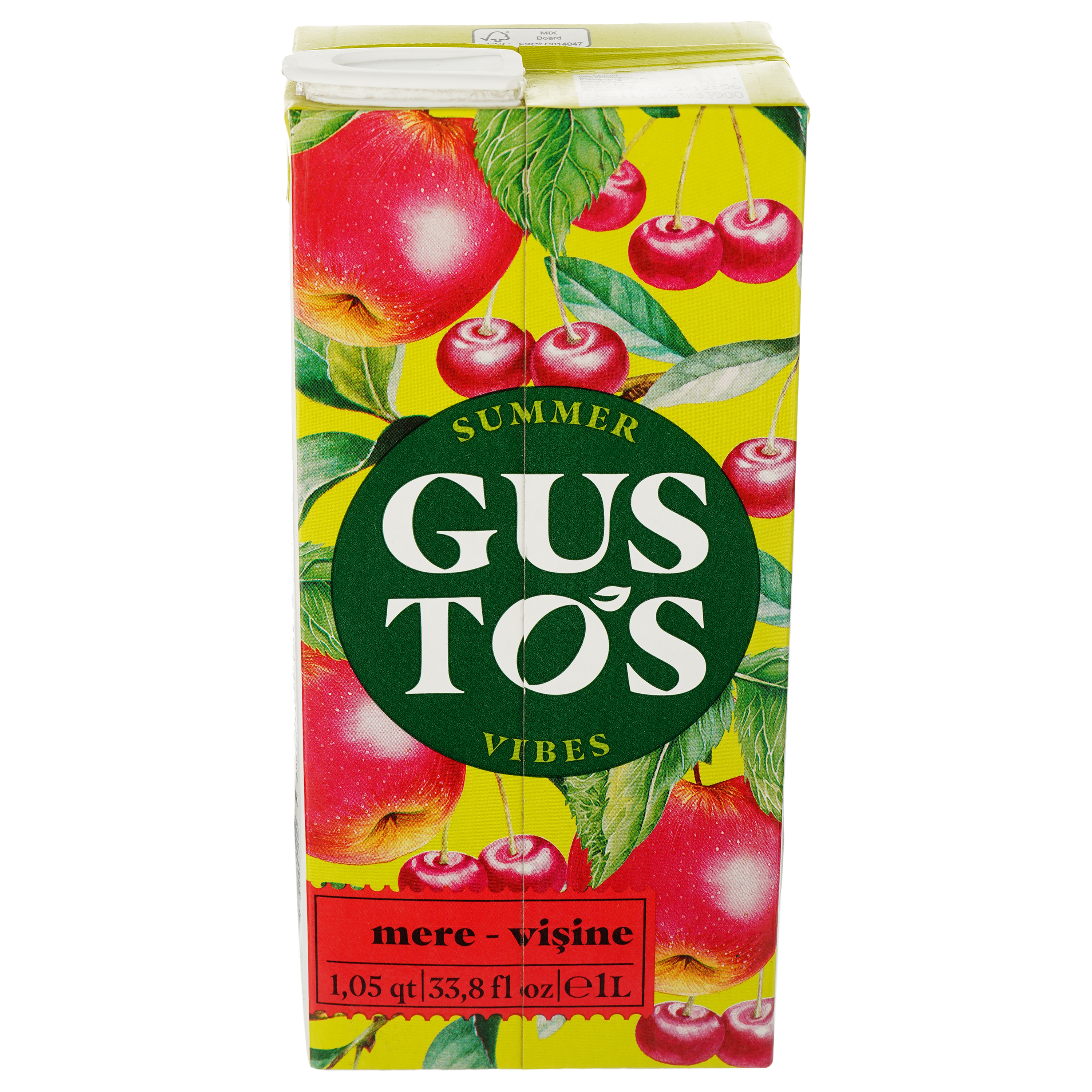 Напиток соковый Gustos Яблоко-вишня тетра 1 л - фото 2