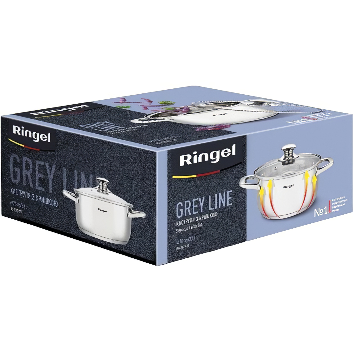 Кастрюля Ringel Grey line с крышкой 20 см 3.2 л (RG-2022-20) - фото 6