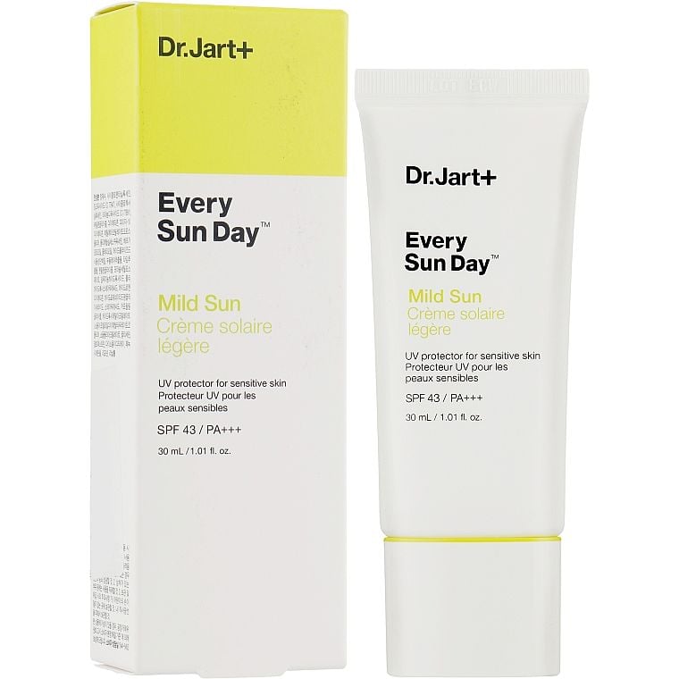 Сонцезахисний крем для чутливої шкіри обличчя Dr Jart+ Every Sun Day Mild Sun SPF 43 PA+++, 30 мл - фото 2