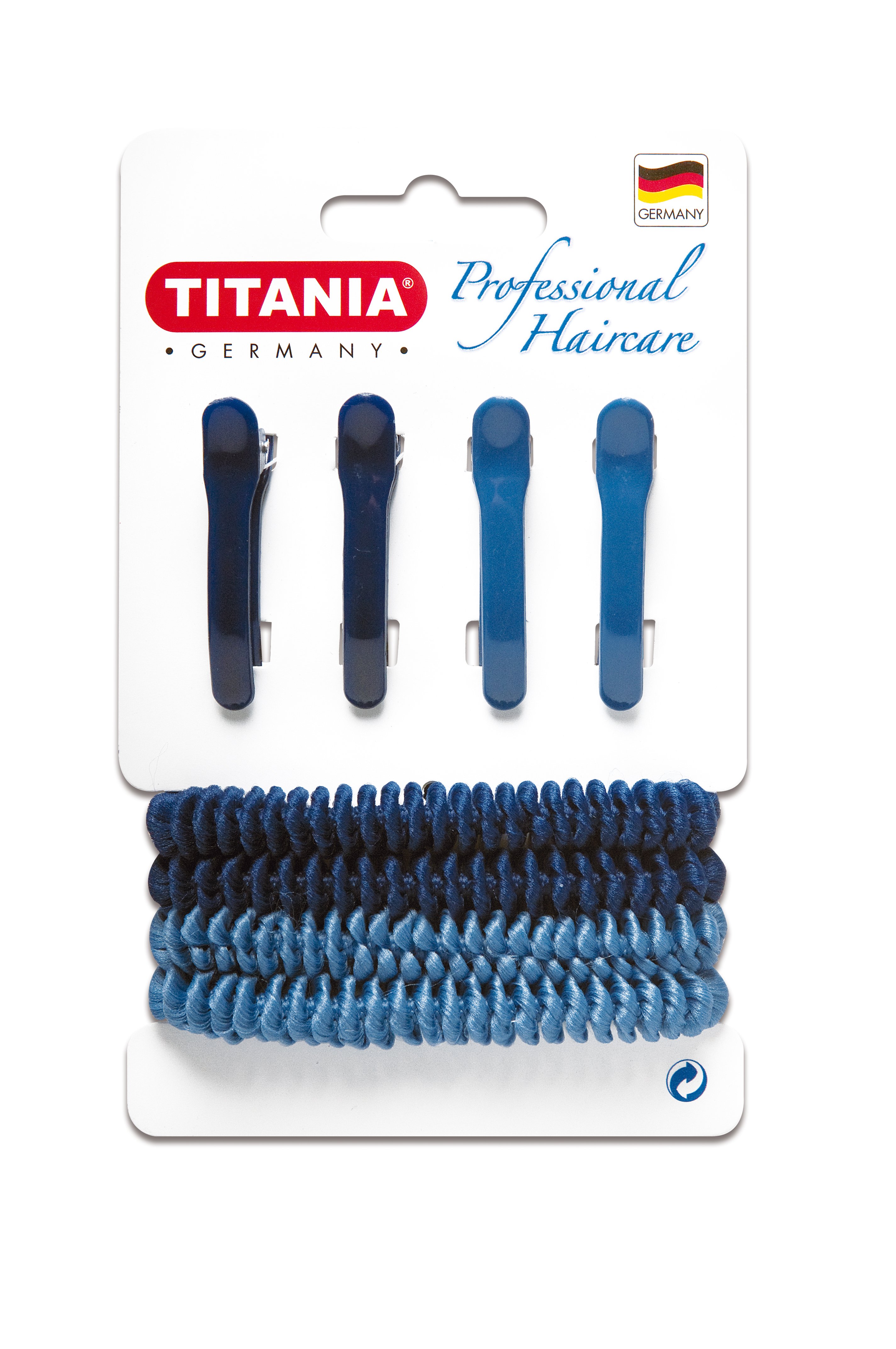 Набор резинок и заколок для волос Titania, синий, 8 шт. (8004) - фото 1