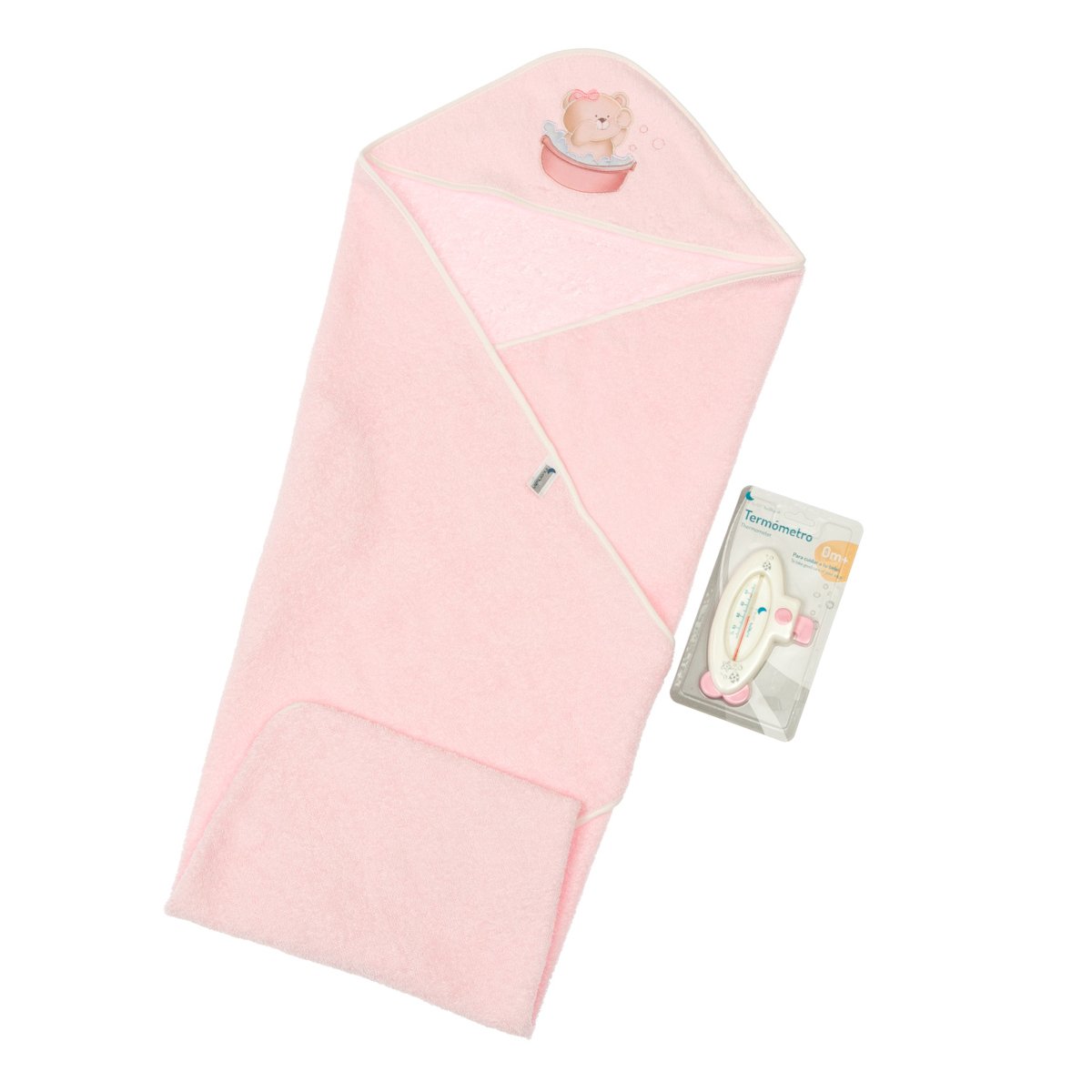 Полотенце с термометром Interbaby Teddy, розовый (8100277) - фото 2