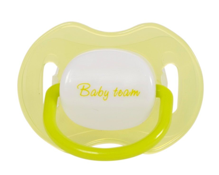 Пустушка силіконова Baby Team, ортодонтична, з ковпачком, нічна, 12+ міс., салатовий (3008) - фото 1