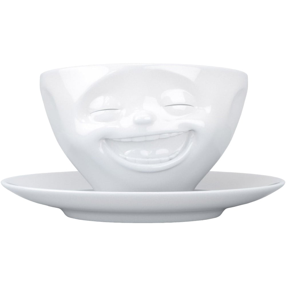 Чашка з блюдцем Tassen для кави Сміхотерапія, біла, 200 мл (TASS14701/TA) - фото 1