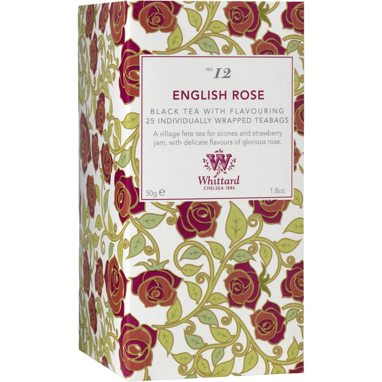 Чай черный Whittard English Rose 50 г (25 шт. х 2 г) (801542) - фото 1