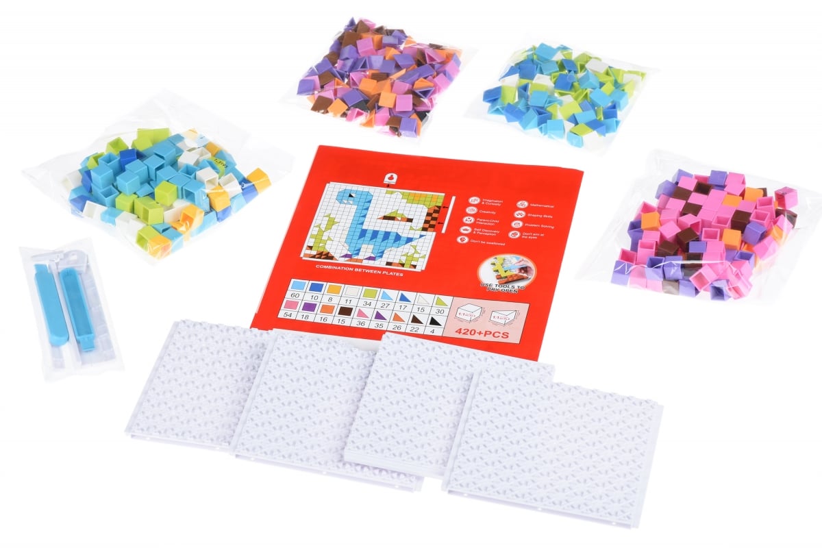 Пазл-мозаїка Same Toy Colourful designs Динозаври, 420 елементів (5993-1Ut) - фото 2