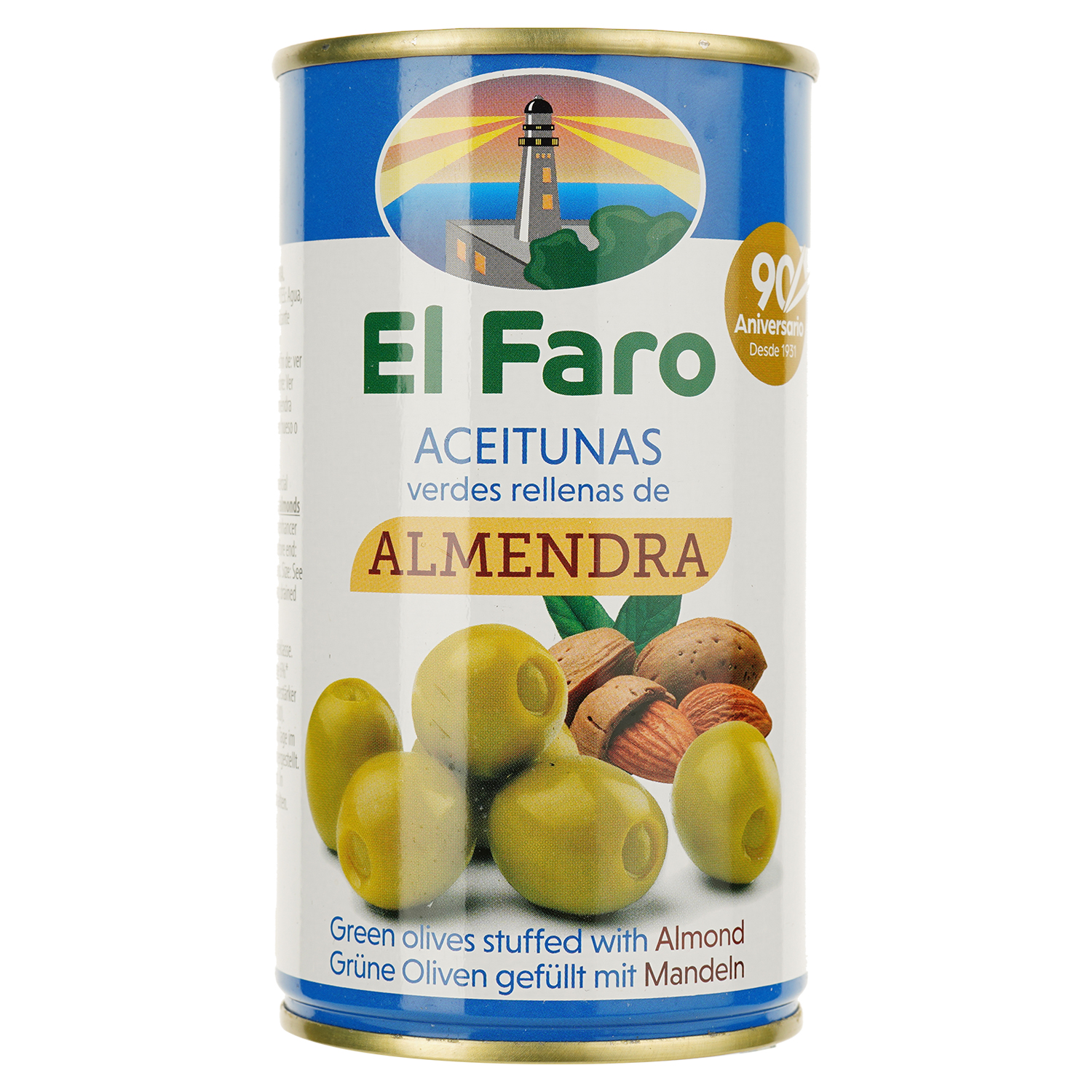 Оливки El Faro фаршировані мигдалем, 350 г (914396) - фото 1