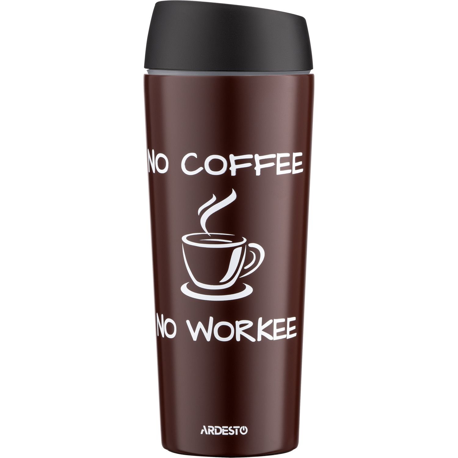 Термокружка Ardesto Coffee Time, нержавеющая сталь, коричневый, 450 мл (AR2645CB) - фото 1