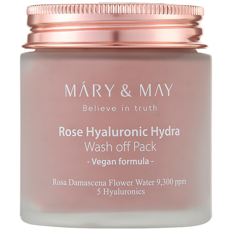 Увлажняющая глиняная маска Mary&May Rose Hyaluronic Hydra Wash off Pack 125 г (BT19972) - фото 1