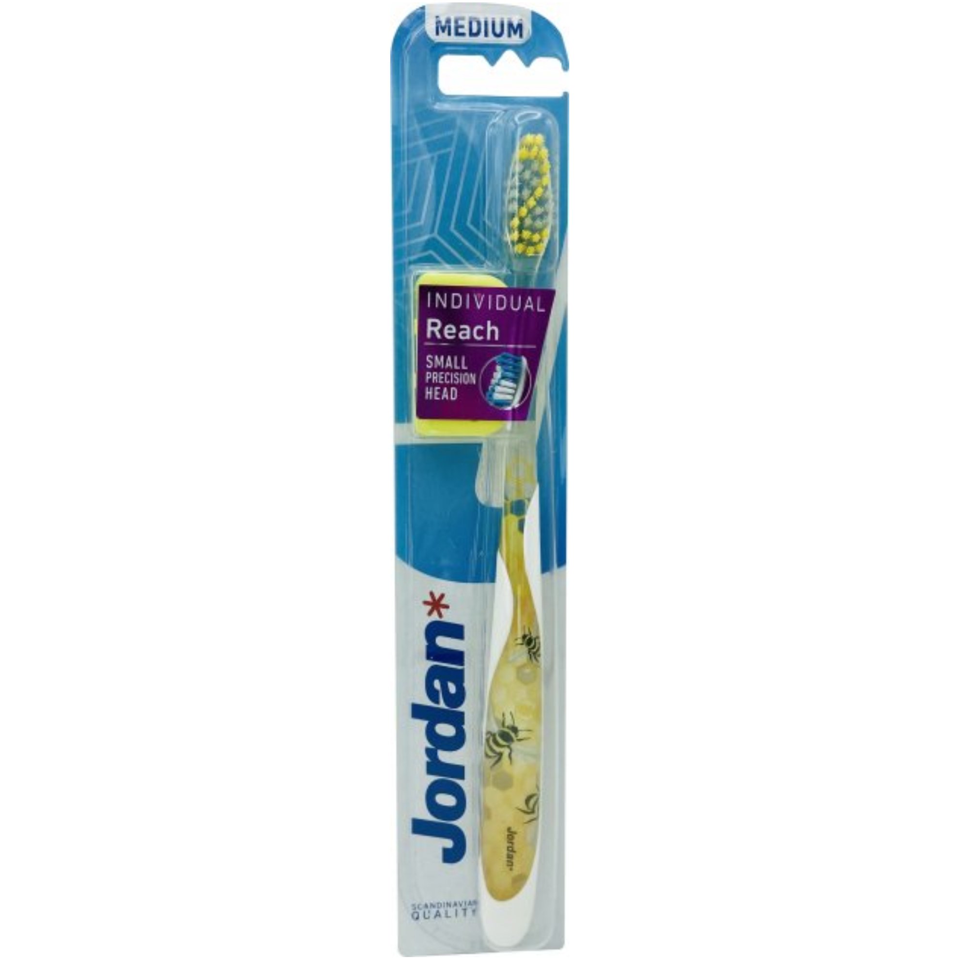 Дизайнерська зубна щітка Jordan Individual Reach, жовтий з дизайном - фото 1