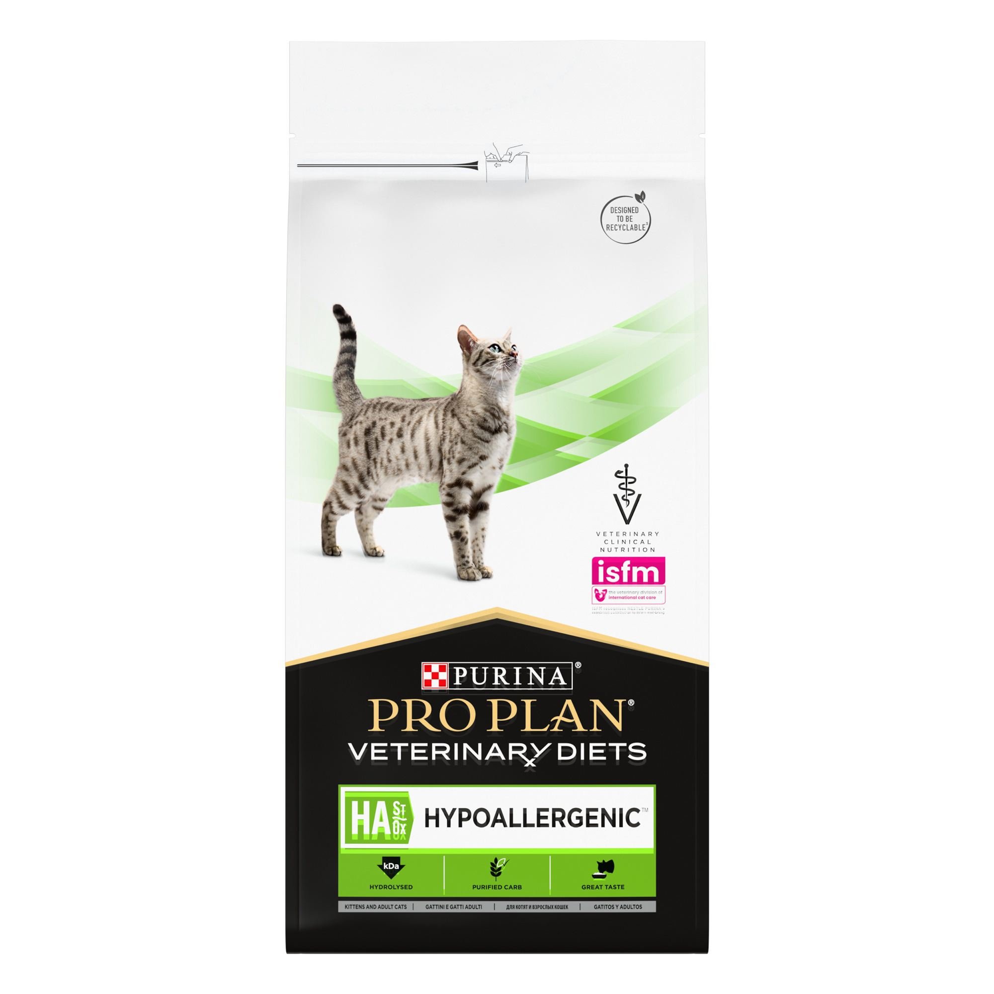 Сухий корм для котів при харчовій алергії Purina Pro Plan Veterinary Diets HA Hypoallergenic, 1,3 кг (12382618) - фото 1
