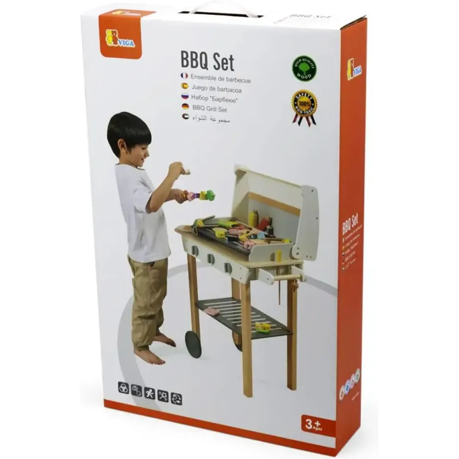 Игровой набор Viga Toys Детский гриль Барбекю с продуктами (44656) - фото 7