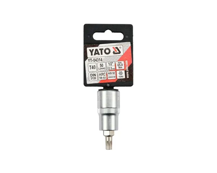 Головка торцевая Yato квадрат 1/2" TORX Т40 L=55 мм (YT-04314) - фото 3