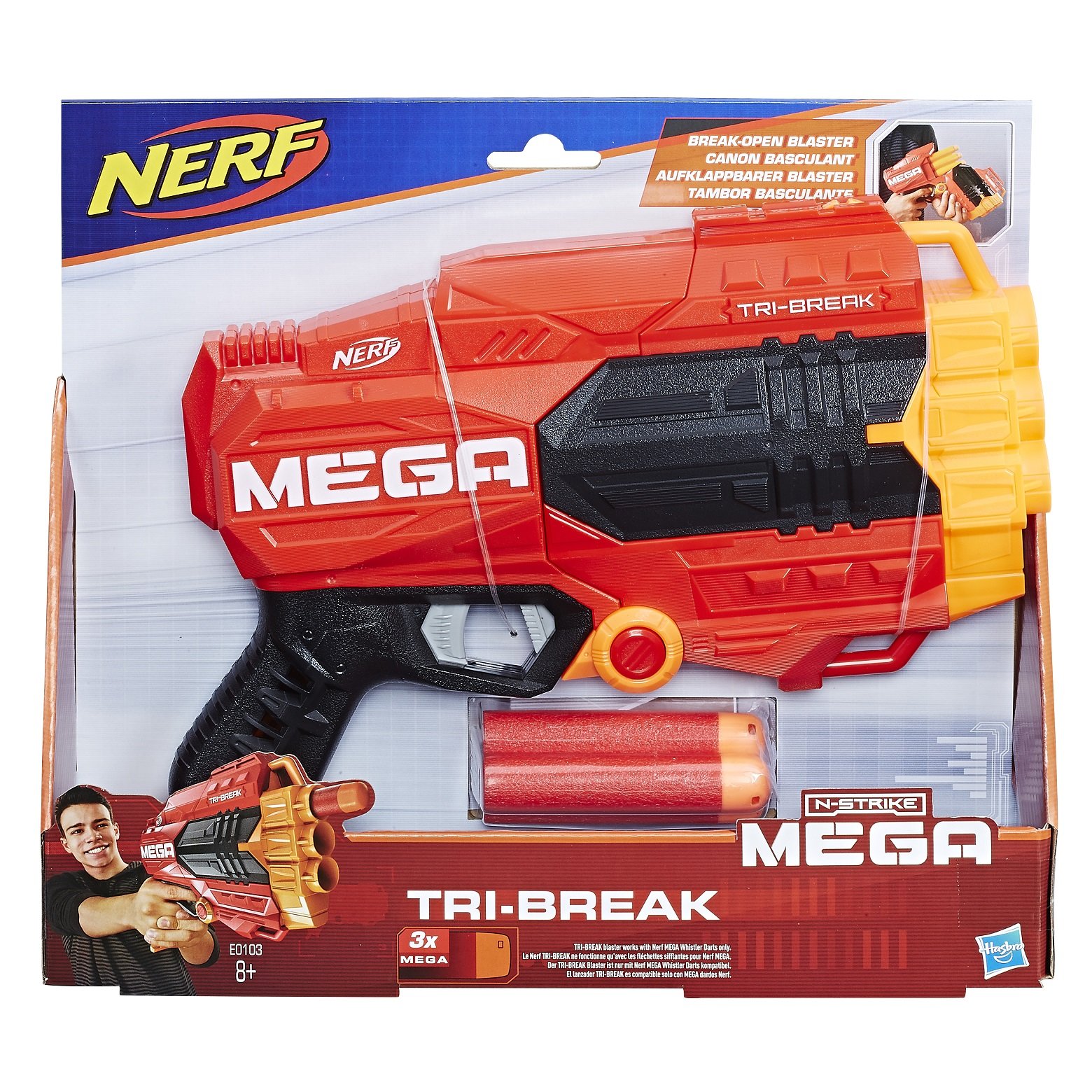 Бластер Hasbro Nerf Mega Tri-Break (E0103) - фото 5