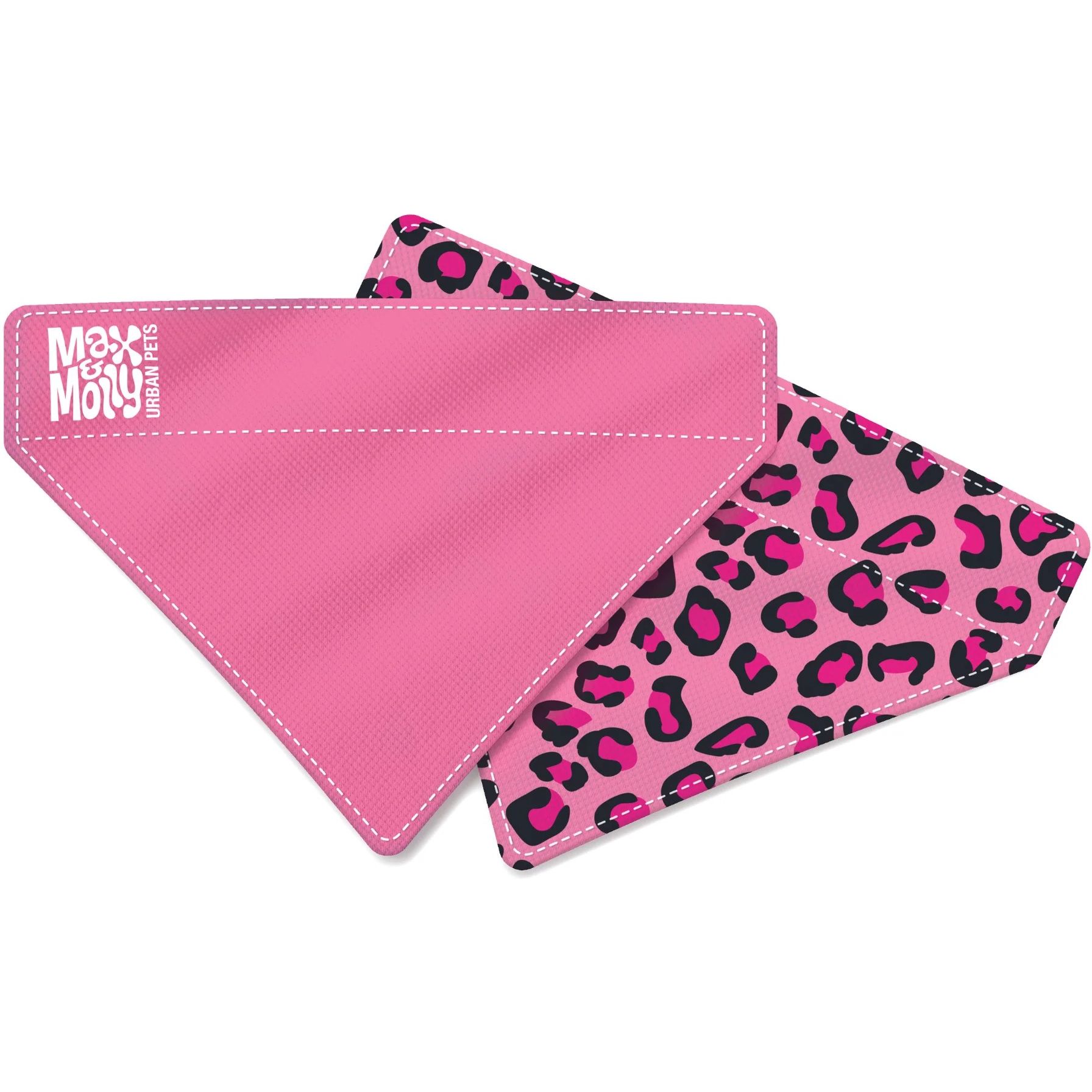 Бандана для собак Max & Molly Bandana Leopard Pink на ошейник с леопардовым принтом S - фото 1