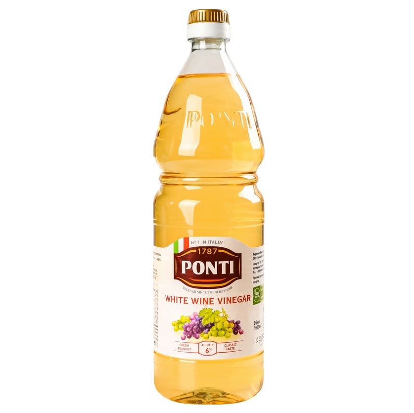 Оцет Ponti із білого вина, 6%, 1 л (566539) - фото 1
