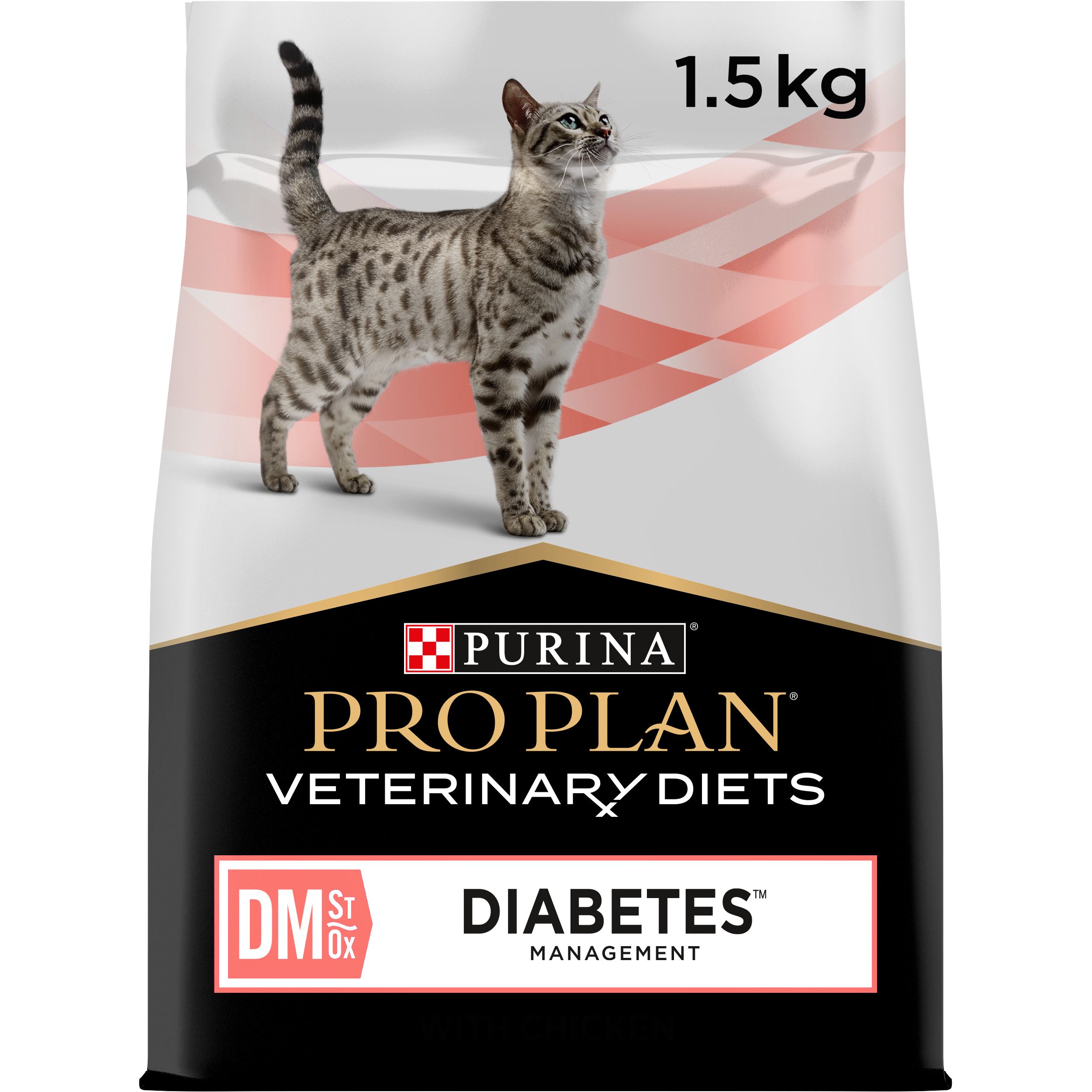 Сухой диетический корм для взрослых кошек Purina Pro Plan Veterinary Diets DM ST/OX Diabetes Managment для регулирования поступления глюкозы 1.5 кг - фото 1