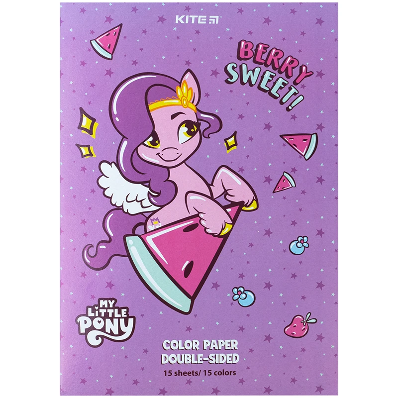 Бумага цветная двусторонняя Kite My Little Pony А4 15 листов (LP24-250) - фото 1