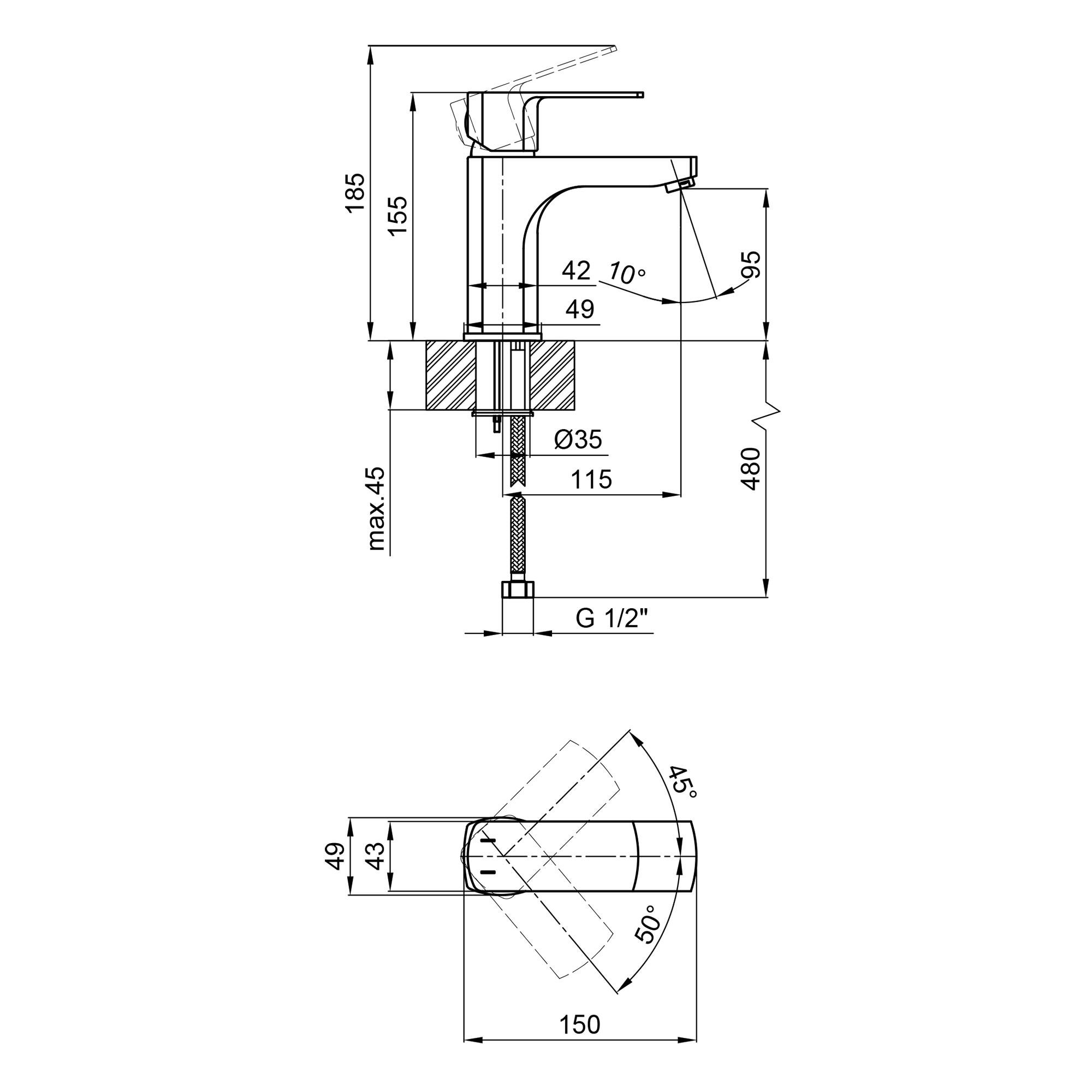 Смеситель для раковины Qtap Lipno 1023101CB (QTLIPNO1023101CB) - фото 2