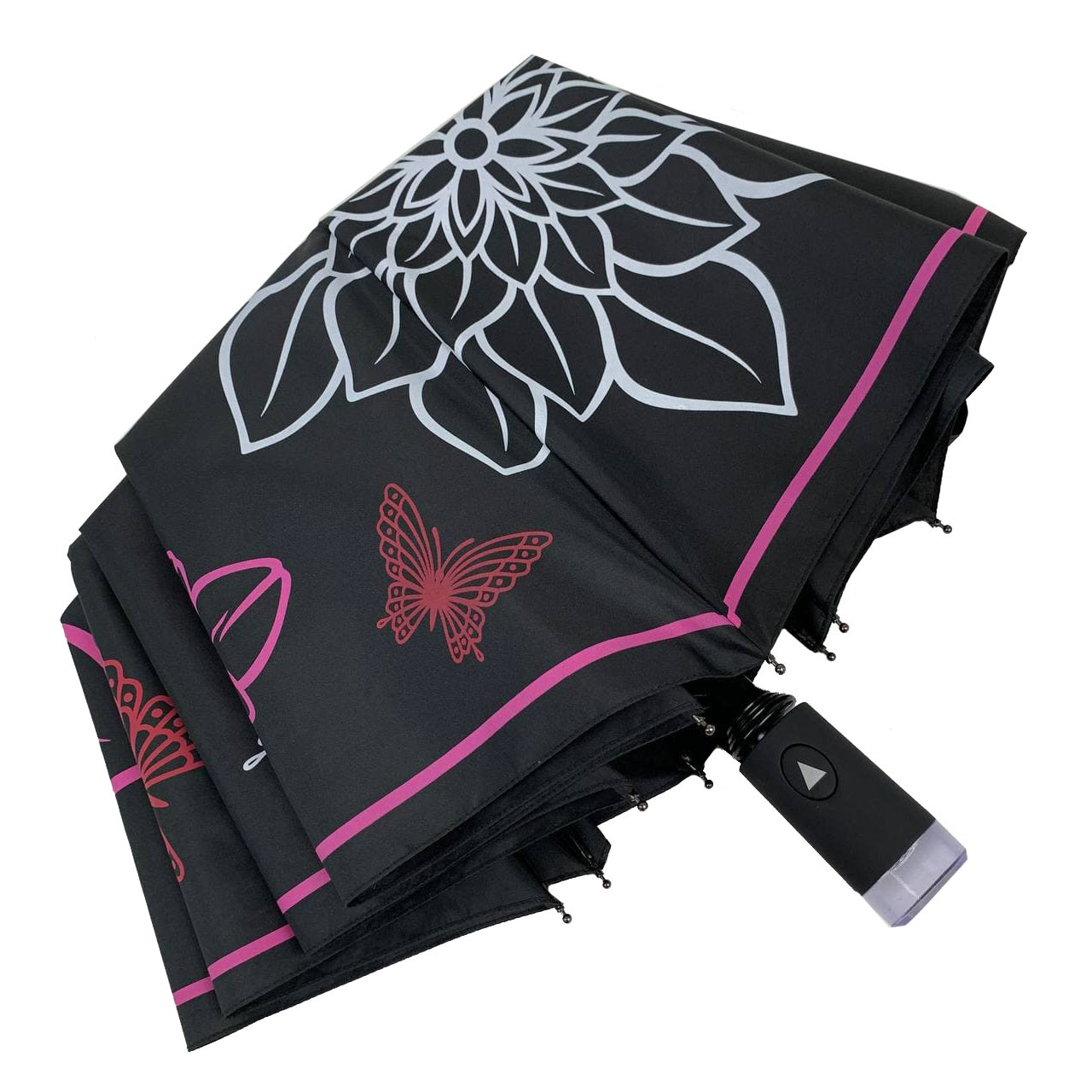 Жіноча складана парасолька повний автомат The Best 102 см чорна - фото 3