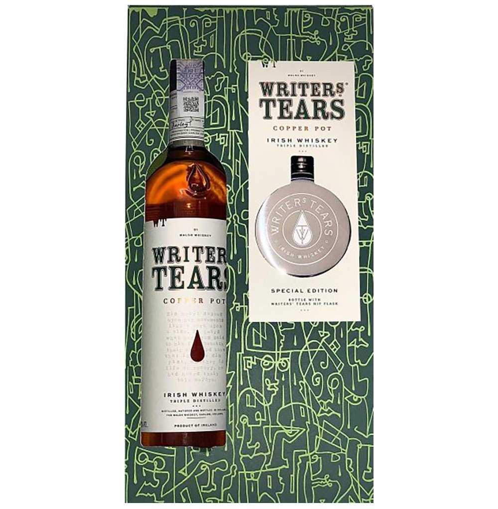 Віскі Writers Tear's Irish Whiskey в подарунковій упаковці з флягою, 40%, 0,7 л (8000010739360) - фото 1