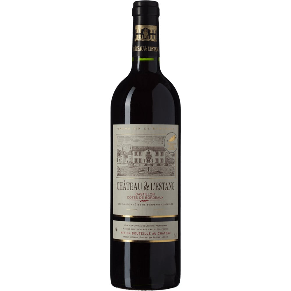 Вино Chateau de L'Estang AOP Castillon Cotes de Bordeaux 2018, красное, сухое, 0,75 л - фото 1