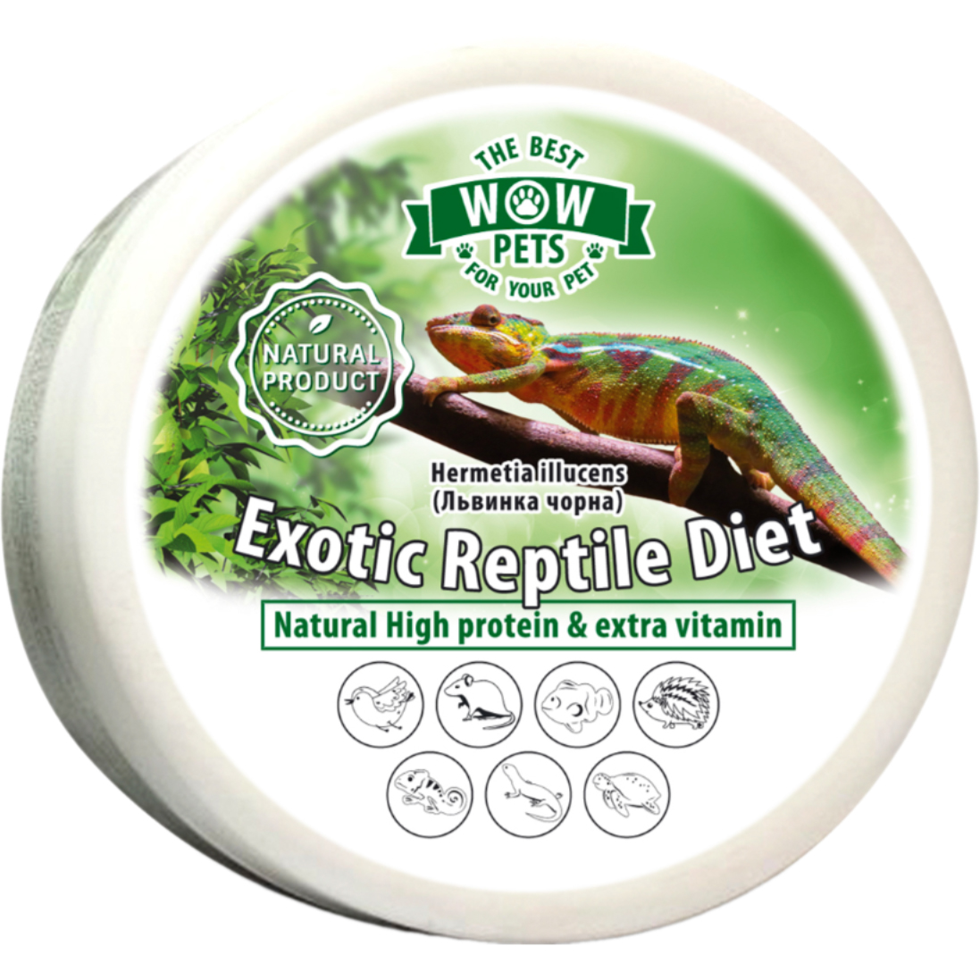 Корм для рептилій Wow Pets Exotic Reptile Diet Львинка чорна 100 г - фото 1