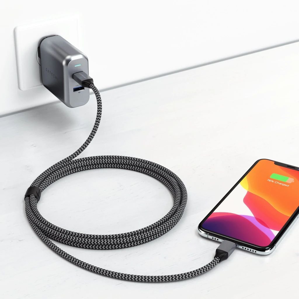 Кабель USB-C to Lightning Satechi Cable Space Gray 1.8 м - фото 6