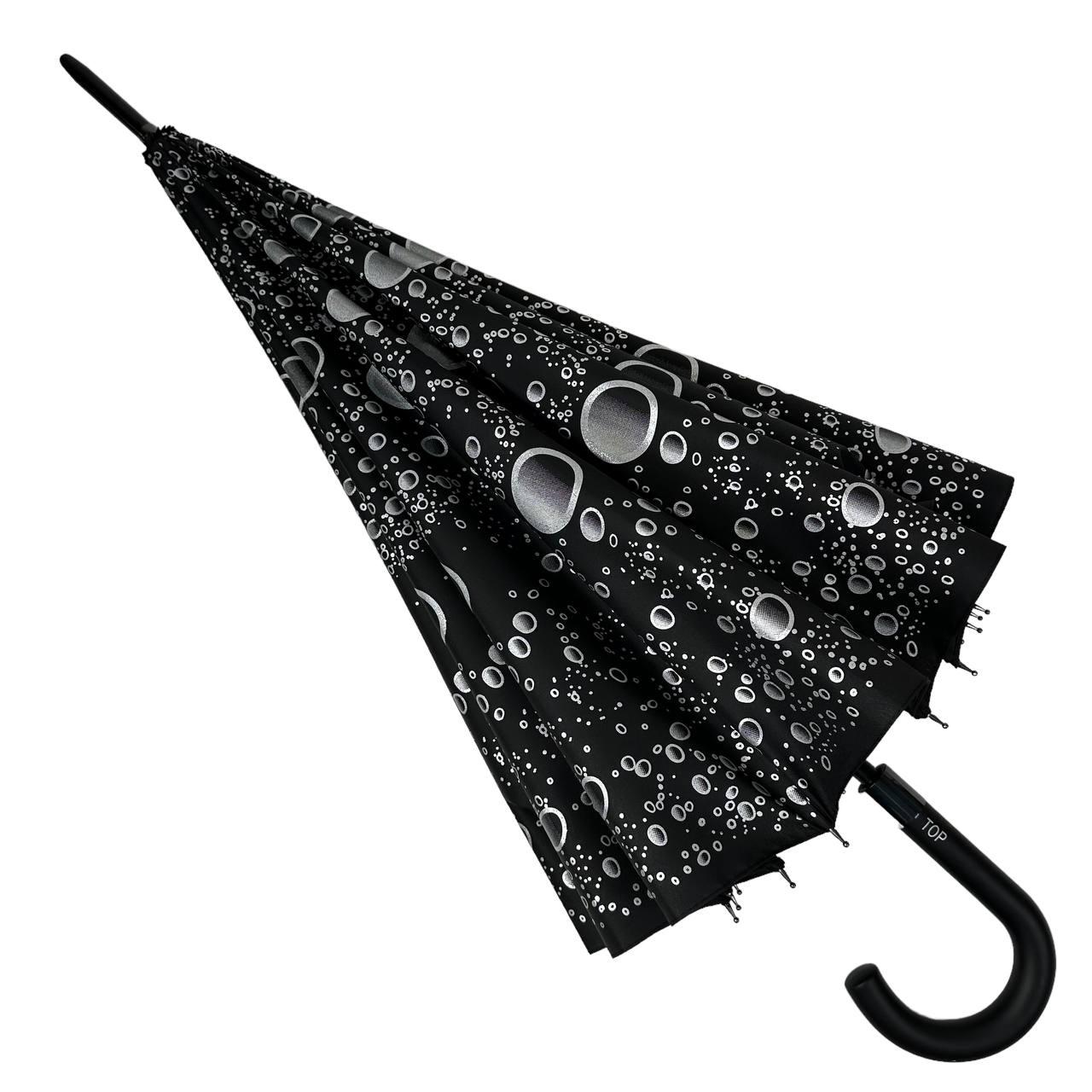 Жіноча парасолька-палиця напівавтомат Toprain 98 см чорна - фото 4