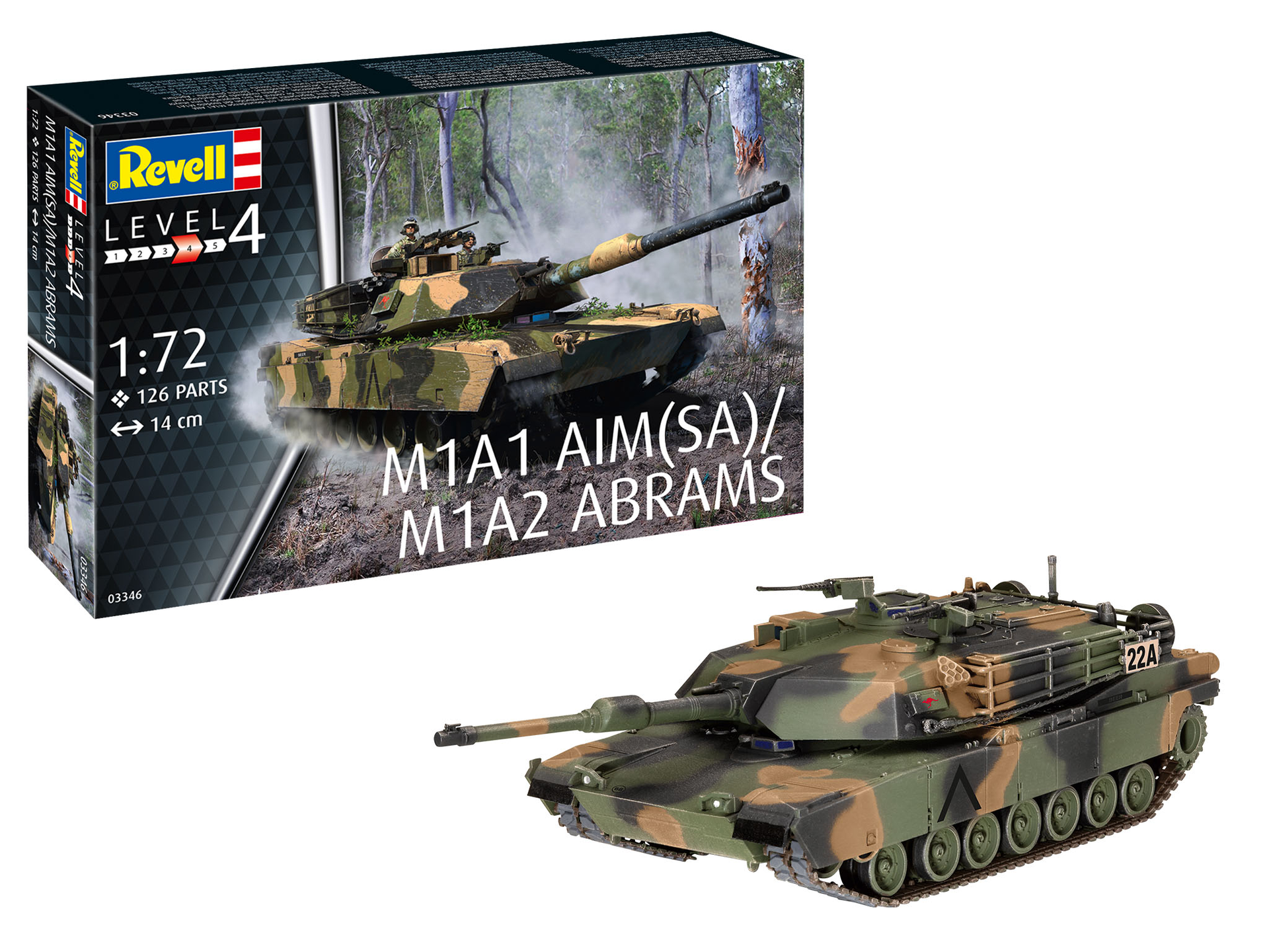 Збірна модель Revell Танк Абрамс M1A1 AIM(SA)/ M1A2 масштаб 1:72, 126 деталей (RVL-03346) - фото 2