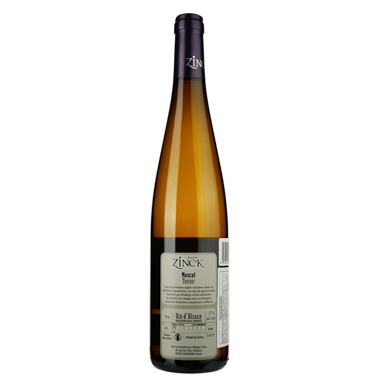 Вино Vins Zinck Sarl Muscat Terroir Ortel&Goldert белое, сухое, 0,75 л - фото 2