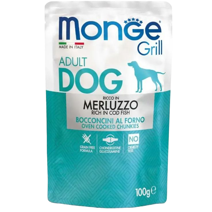 Влажный корм Monge Dog Grill с треской, 100 г (70013130) - фото 1