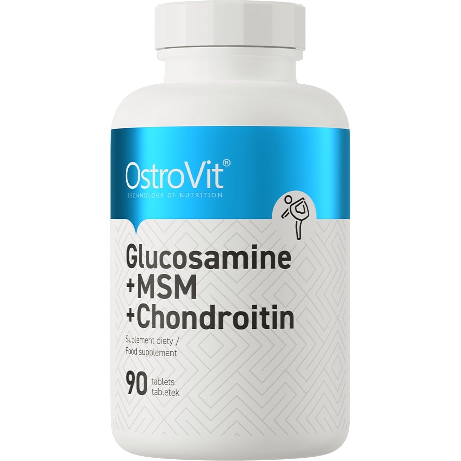 Для суглобів та зв'язок OstroVit Glucosamine + MSM + Chondroitin 90 таблеток - фото 1