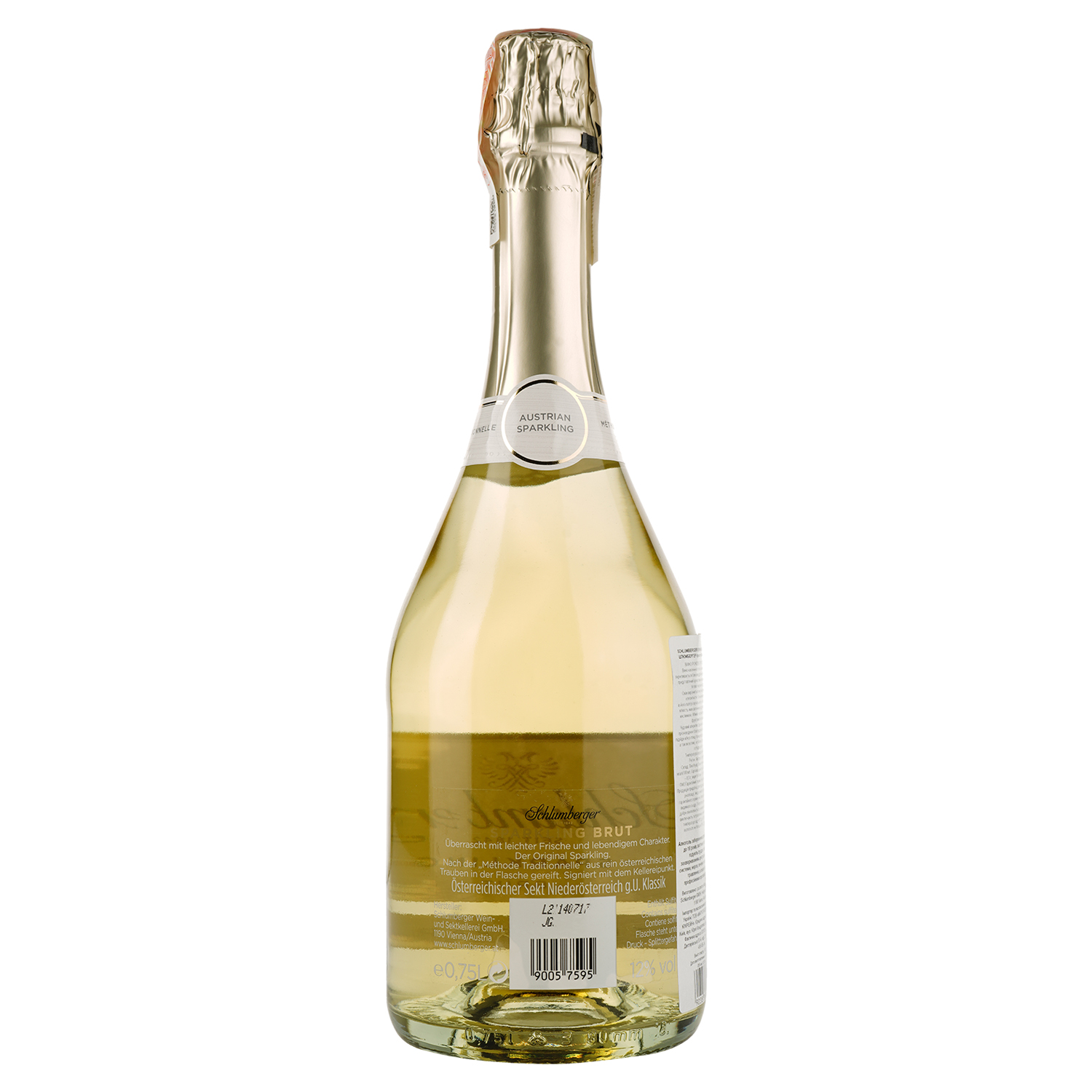 Ігристе вино Schlumberger Klassik, біле, брют, у подарунковій упаковці, 0,75 л + келих - фото 3