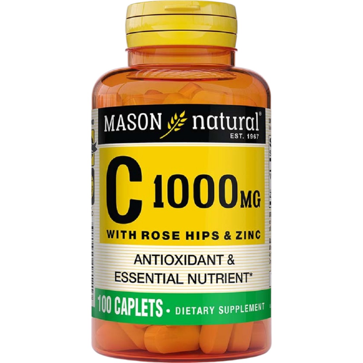 Витамин C Mason Natural с шиповником и цинком 1000 мг 100 каплет - фото 1