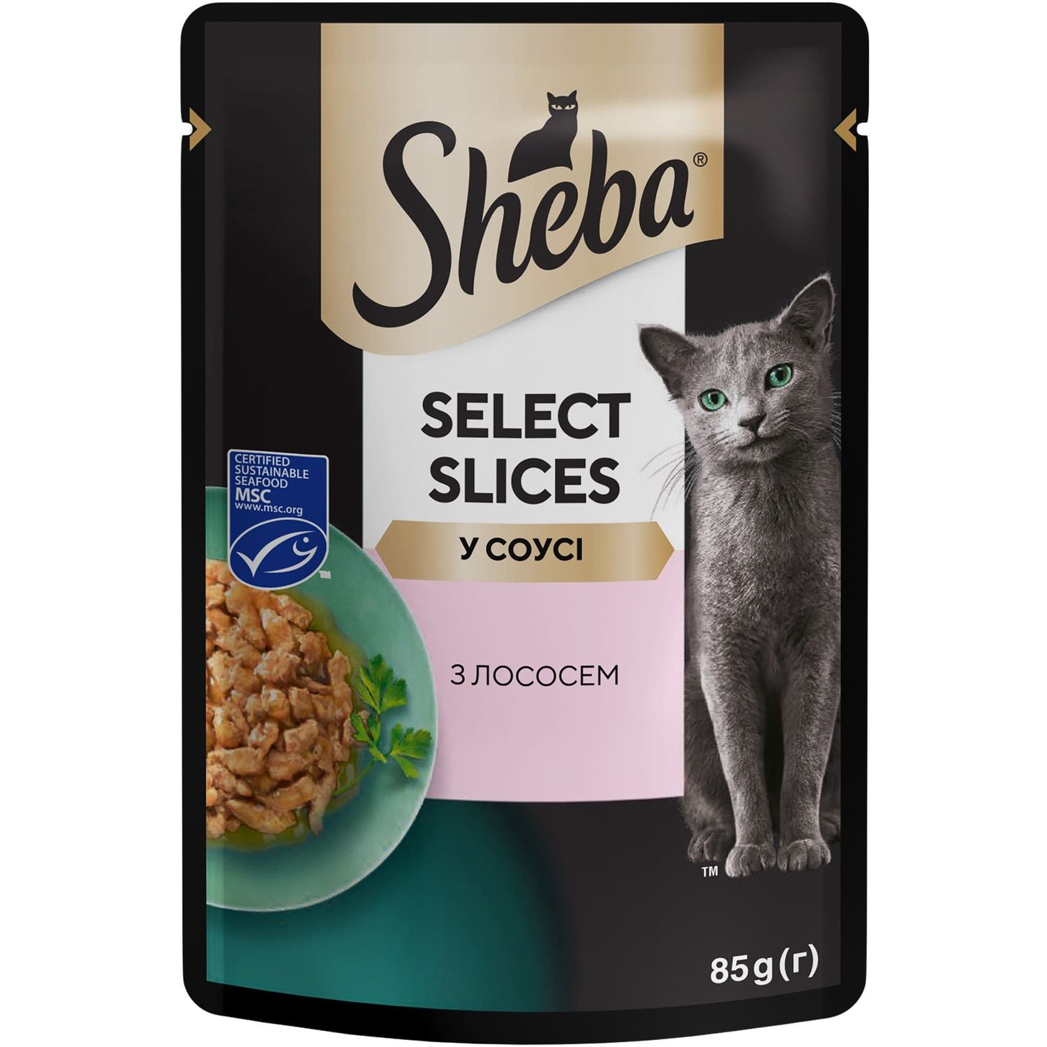 Влажный корм для кошек Sheba с лососем в соусе 85 г - фото 1