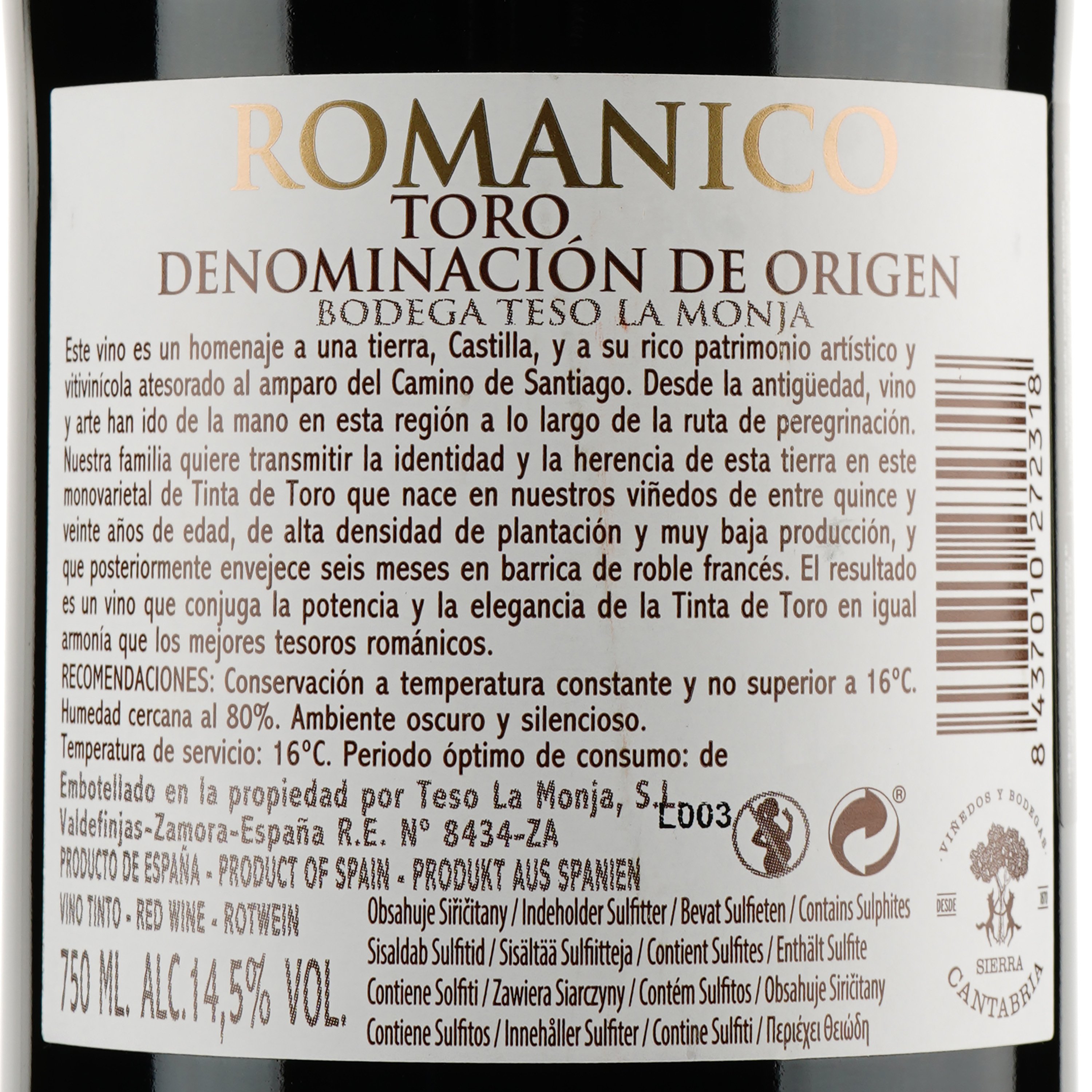 Вино Sierra Cantabria Romanico Teso La Monja, червоне, сухе, 0,75 л (8437010272318) - фото 3