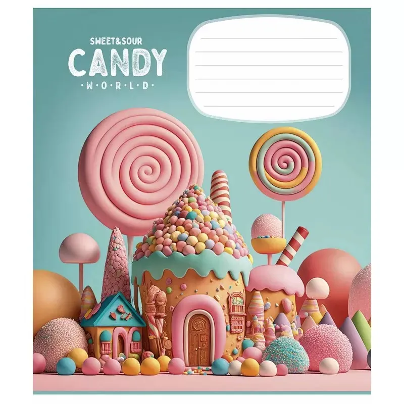 Тетрадь ученическая Школярик Candy world 012-3266K-3 в клеточку 12 листов - фото 1