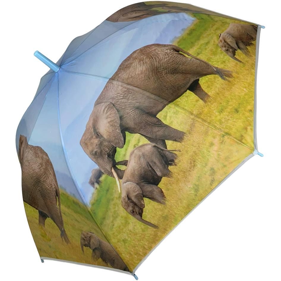 Жіноча парасолька-палиця напівавтомат Swift 97 см блакитна - фото 1