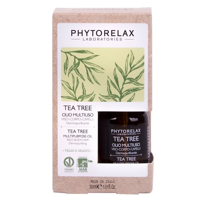 Багатофункціональна олія Phytorelax Vegan&Organic Tea Tree SOS для обличчя, тіла та рук 30 мл (6022302) - фото 1