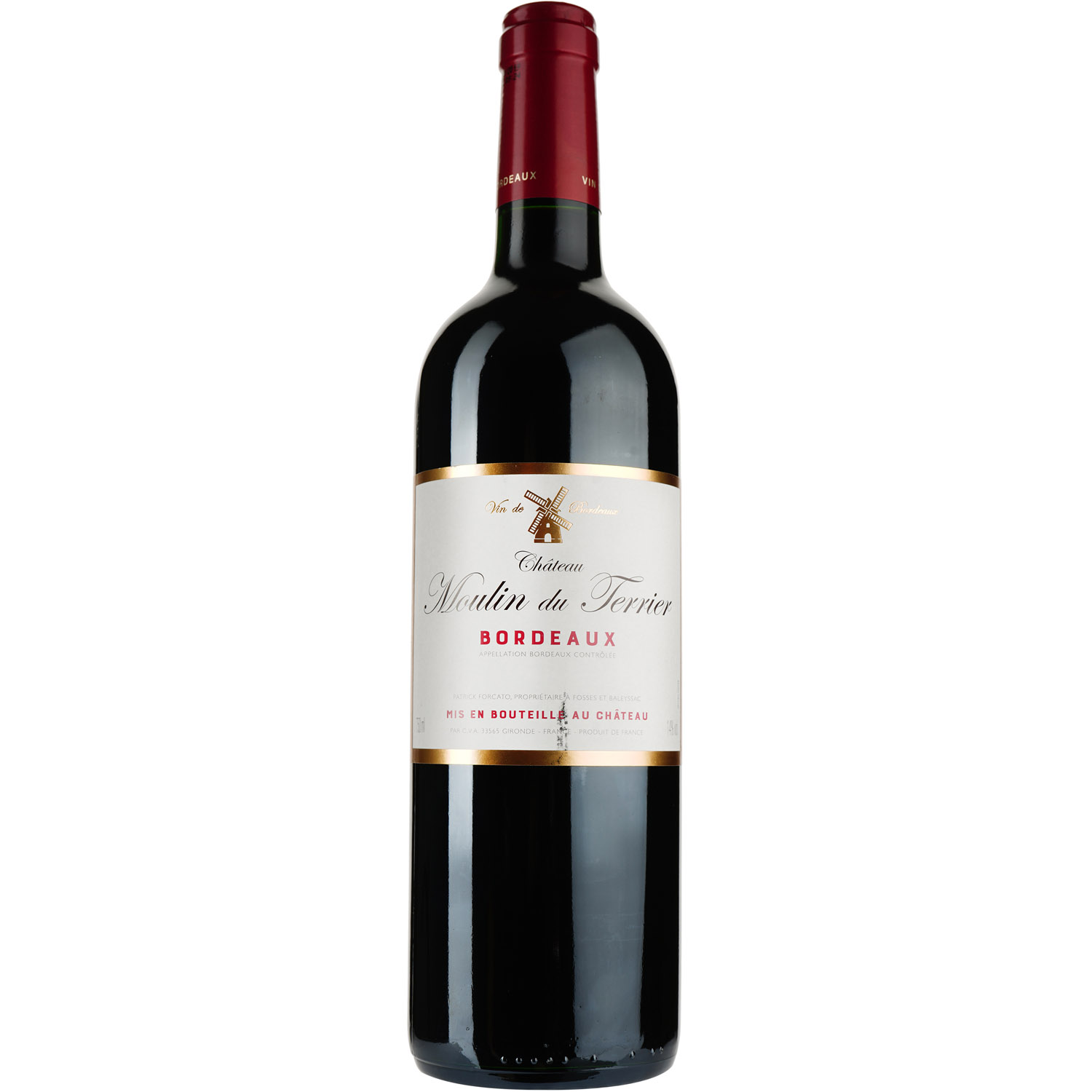 Вино Chateau Moulin du Terrier AOP Bordeaux 2017, красное сухое 0,75 л - фото 1