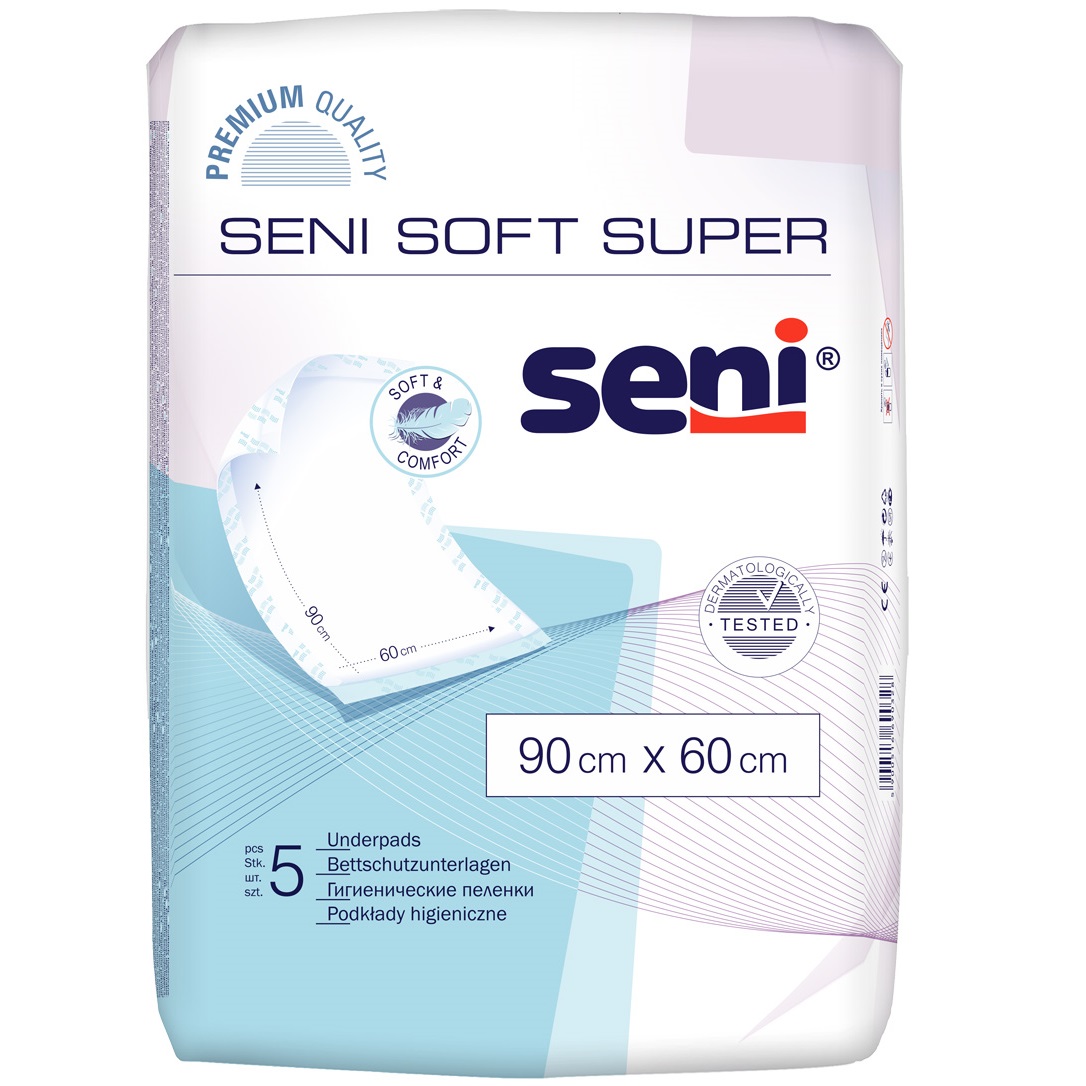 Одноразові пелюшки Seni Soft Super, 90х60 см, 5 шт. (SE-091-SU05-003) - фото 1