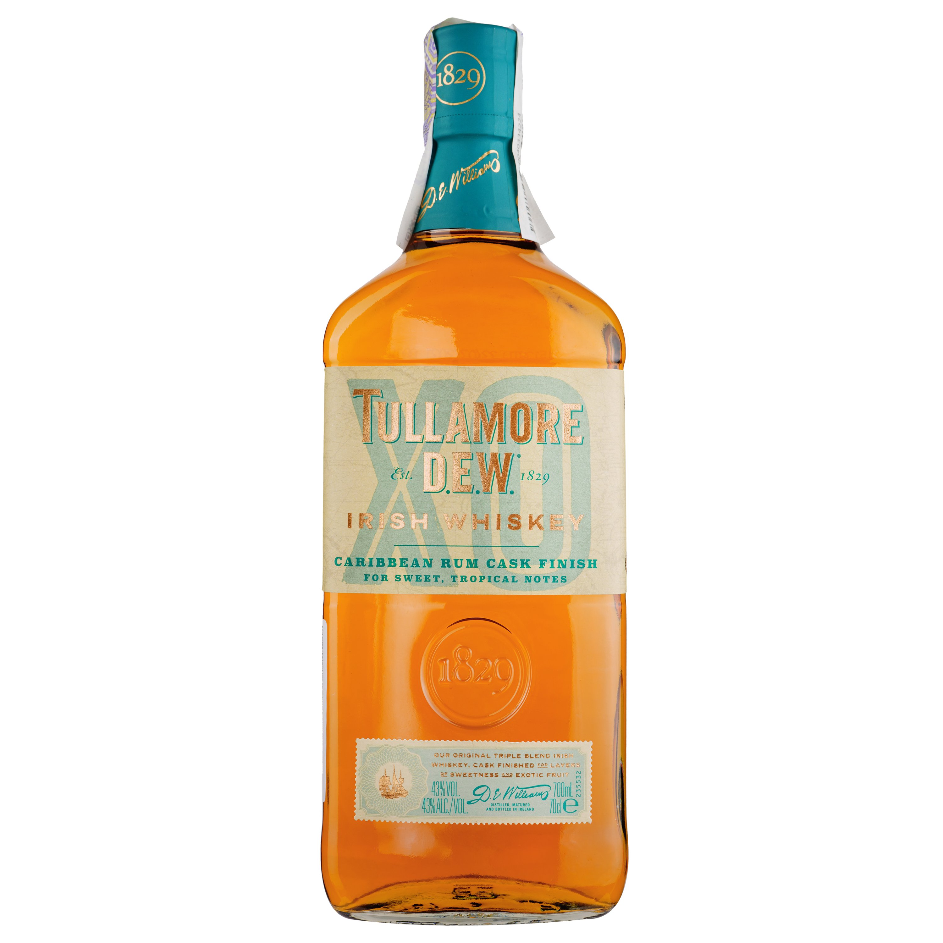 Віскі Tullamore Dew Irish Whiskey Caribbean Rum Cask Finish, 43%, 0,7 л - фото 1