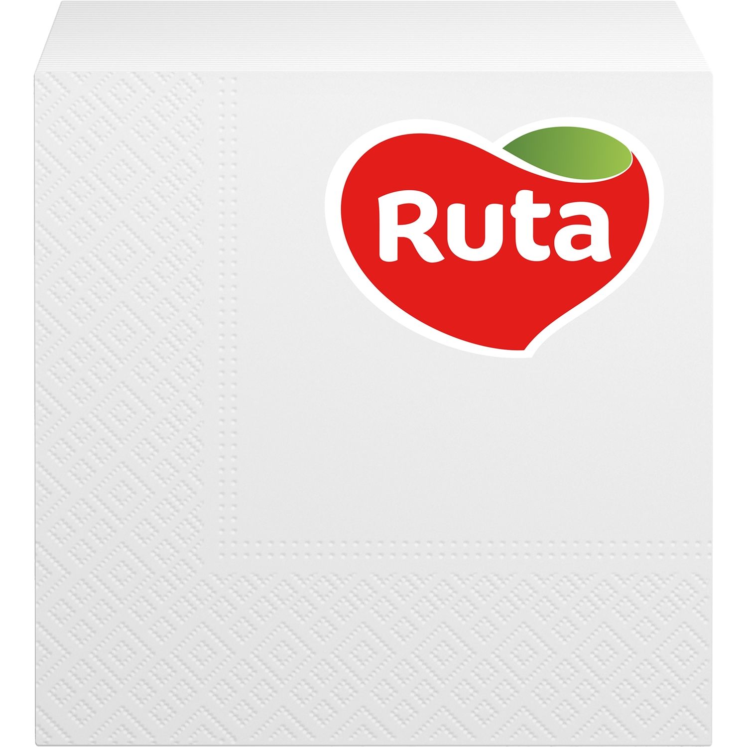 Серветки Ruta Double Luxe, двошарові, 24х24 см, 40 шт., білі - фото 1