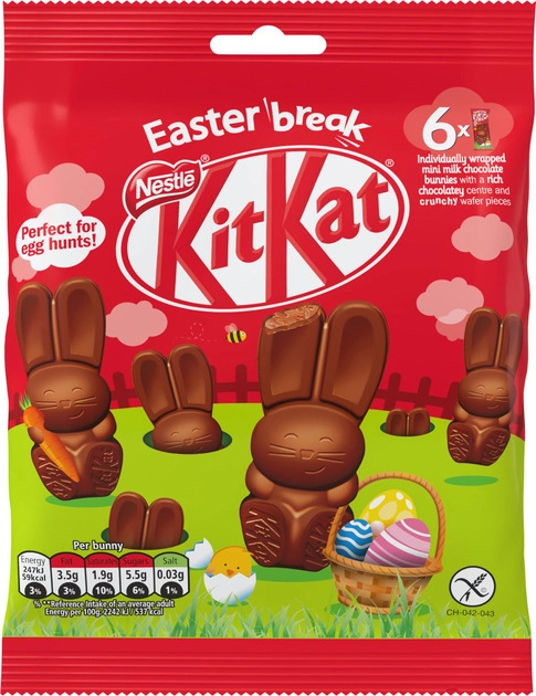 Набір фігурок з молочного шоколаду з начинкою KitKat Кролики 66 г - фото 1