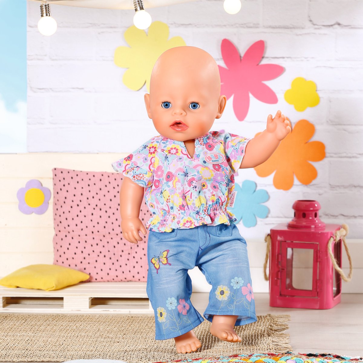 Одежда для куклы Baby Born Цветочный джинс 43 см (832677) - фото 4