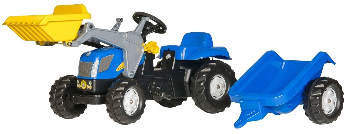Педальный трактор Rolly Toys rollyKid New Holland, синий с желтым (23929) - фото 1
