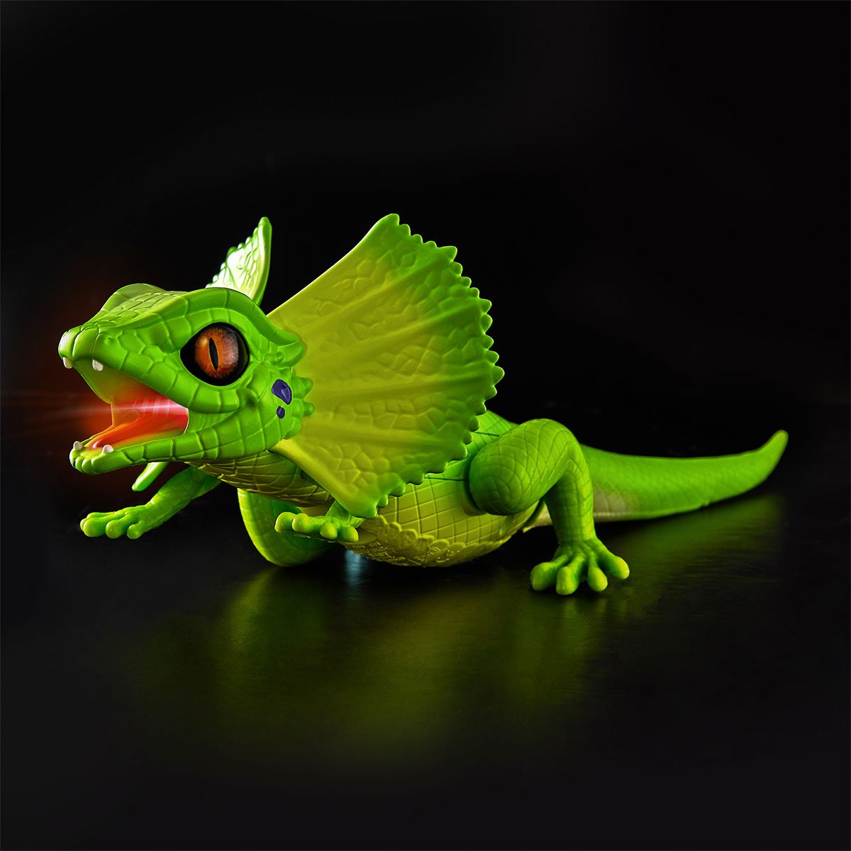 Интерактивная игрушка Robo Alive плащеносная ящерица, со световым эффектом, зеленый (7149-1) - фото 5