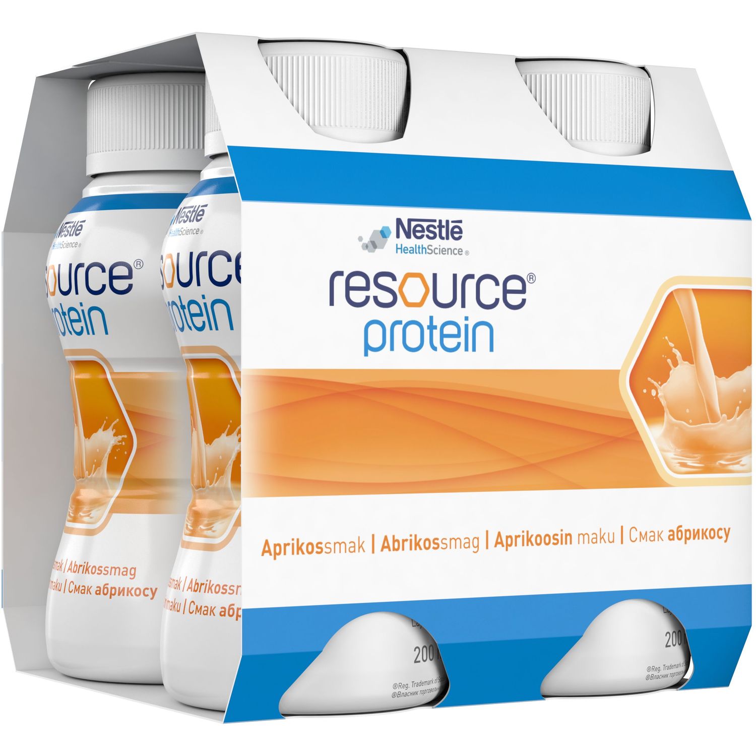Готова молочна суміш Nestle Resource Protein Ресурс Протеїн, зі смаком абрикосу, 800 мл (4 шт по 200 мл) - фото 2