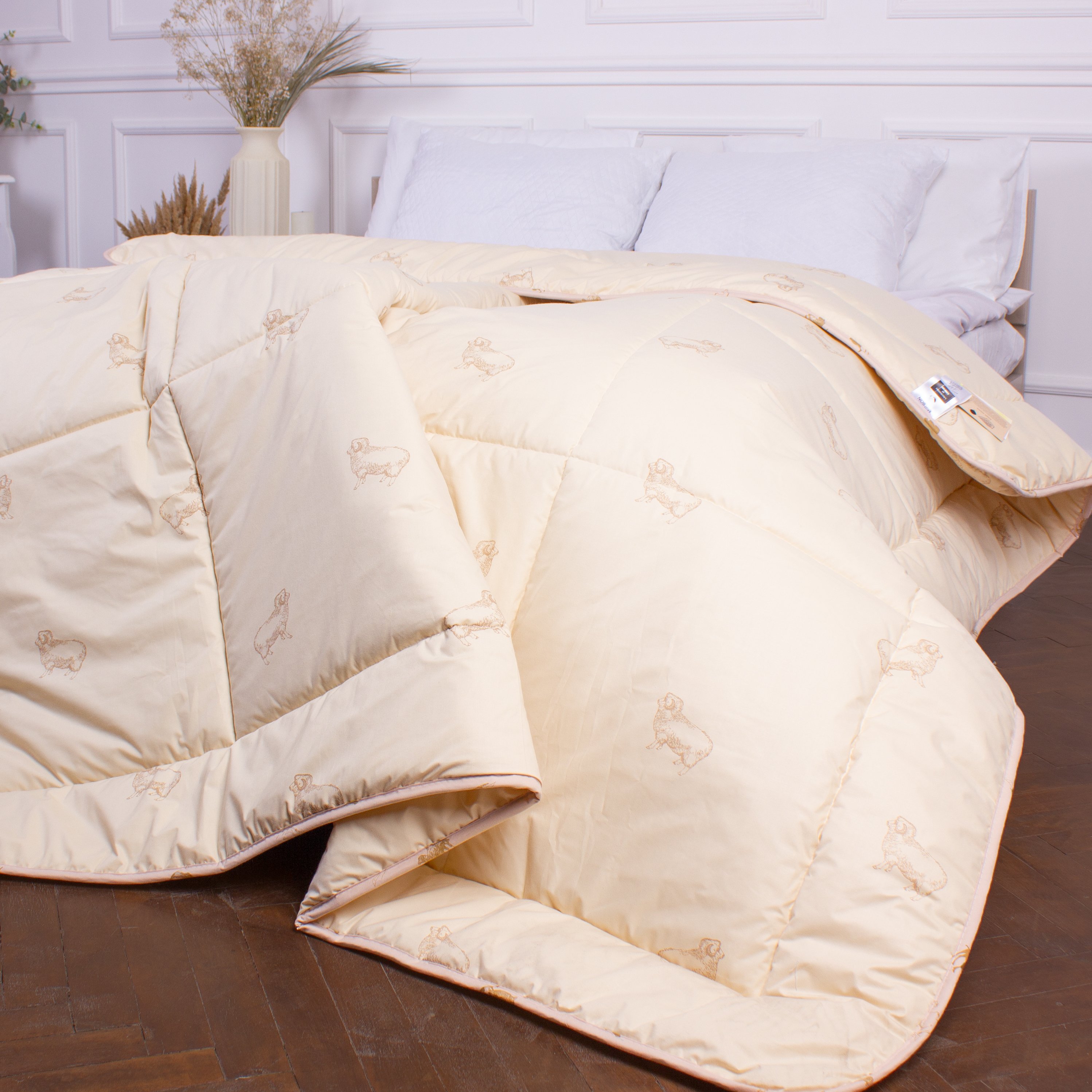 Одеяло шерстяное MirSon Gold Camel №024, зимнее, 200x220 см, кремовое - фото 5