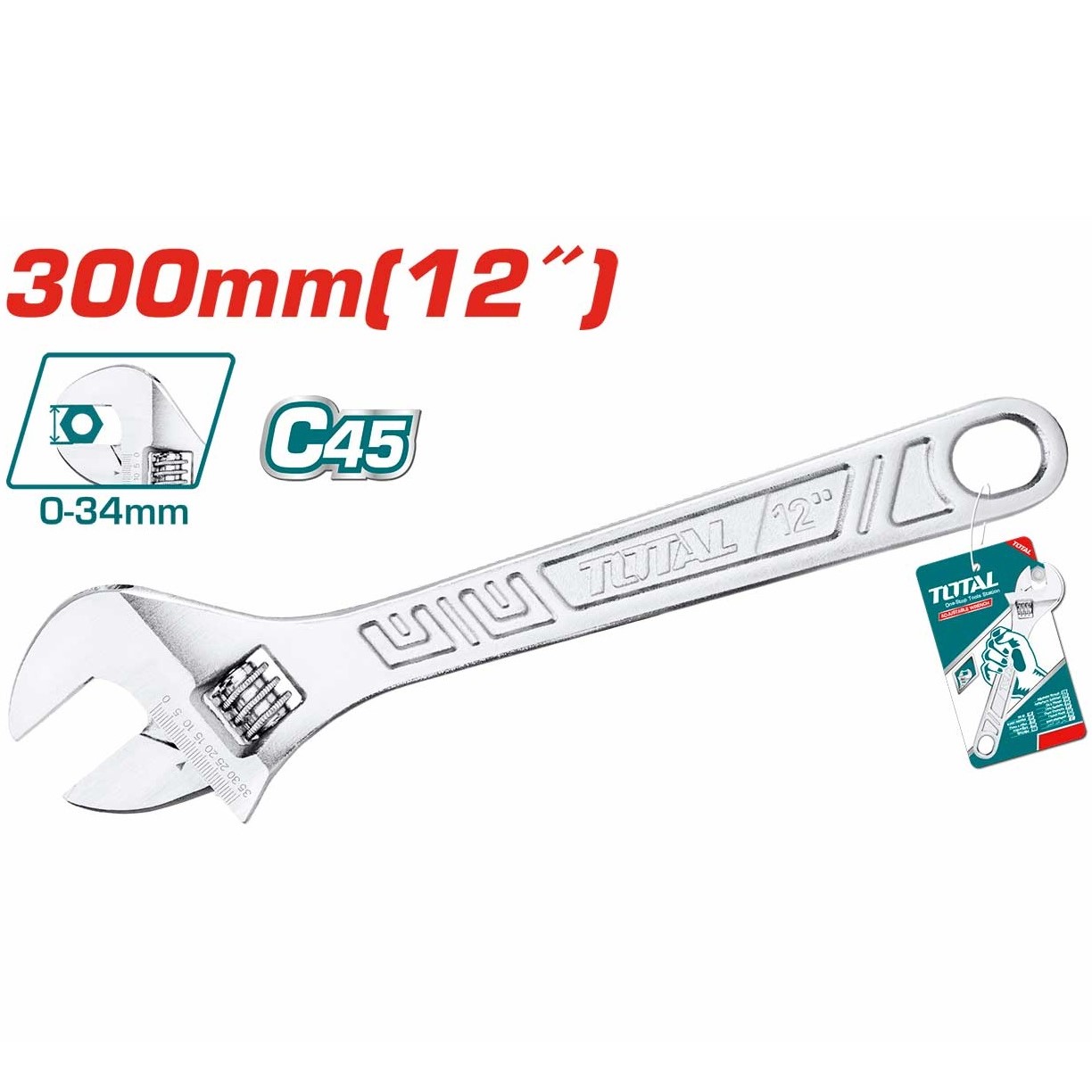 Ключ розвідний Total 300 х 35 мм (THT1010123) - фото 1